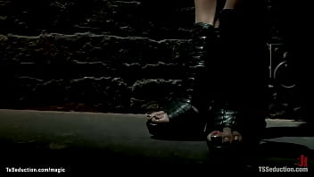 Preview 1 of Xoxoxo Berr - Shemale chains and fucks boy from band