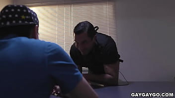 Preview 3 of Leg Rgasm - Border patrol Officer Nick offer Jack to suck and fuck him in order for him to let him go
