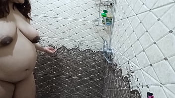 Preview 1 of Esposa Besa - Pregnant wife showering