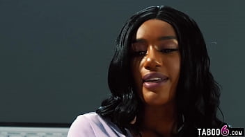 Preview 1 of Cassidy Banks Forced - Ebony stepsisters Lala Ivey and Ashley Aleigh lesbian sex in an office