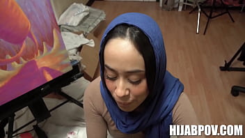 Preview 2 of Man Ash - Hot Hijab Stepsister Dania Vegax Taught By BRO