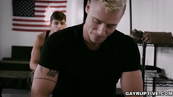 Preview 3 of Skinny Small Girl - Stolen glances and the tension with this two military guys gets deep