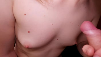 Preview 4 of Suce En2 - 18 year old babe with tiny tits sucks cock
