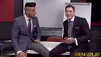 Preview 1 of Www Sxs Video - MENATPLAY Suited Men Geordie Jackson And Klein Kerr Ass Bang