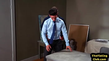 Preview 1 of Forefully Fucked - Office jock enjoys rimming and blowjob while getting fisted