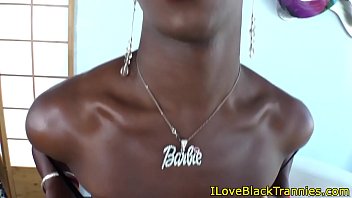 Preview 1 of Lillian Jason - Solo ass dildoing ebony ts babe cums