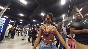 Preview 2 of Preti Zinta Xxxx - Amateur ebony convention attendee gives me body tour at EXXXotica NJ 2021