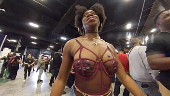 Preview 3 of Preti Zinta Xxxx - Amateur ebony convention attendee gives me body tour at EXXXotica NJ 2021