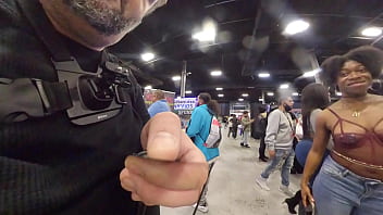 Preview 1 of Preti Zinta Xxxx - Amateur ebony convention attendee gives me body tour at EXXXotica NJ 2021