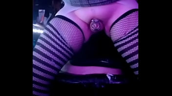 Preview 4 of Korea Sleeping Rape Son Mother - Sissy in chastity plays with creampie