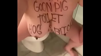 Preview 2 of Naked On Tvs - Fuckpig porn justafilthycunt humiliating degradation toilet licking humping oinking squealing