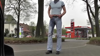 Preview 4 of Gag Ball Bed - direkt an der Stra&szlig_e in die Jeans gepisst