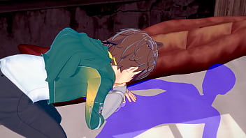Preview 3 of Xnxx Tushy Porn Hd - KonoSuba Yaoi - Kazuma blowjob with cum in his mouth - Japanese Asian Manga anime game porn gay
