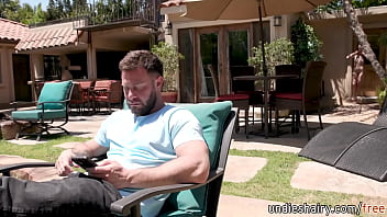 Preview 1 of Dog Pas - Sexy natural busty teen seduces her nudist neighbor for his massive cock and suck him dry - Seth Gamble,  Lilly Bell