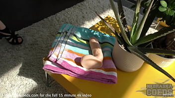 Preview 1 of Mom With Sun Xxx Move - milf kristine massive inflatable dildo gushing squirt and smoking cigarette