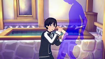 Preview 2 of Animal Sikis Vido - Sword Art Online Yaoi - Kirito Handjob - Japanese Asian Manga anime game porn gay