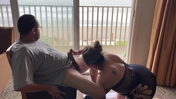 Preview 1 of Czeh Girl Bukkake On Pussy - Sucking dick while enjoying the beach