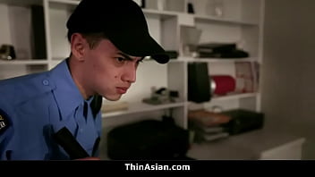 Preview 2 of 15yer Sex Video Girel - Tiny Asian Ninja Teen Ties Security Guard and Fucks Him