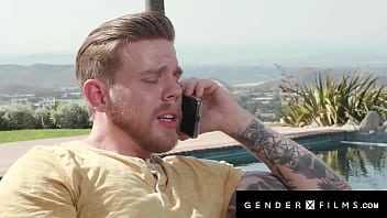Preview 1 of Gender Cheng - Slutty Trans Poolgirl Cheers Up Sad Hunk wt Her Massive Cock -  GenderXFilms