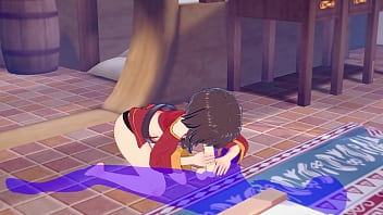 Preview 2 of Hard 3 - KonoSuba Hentai - Megumin blowjob and cum in her mouth - Japanese Asian Manga anime game porn