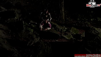 Preview 2 of First Night Xxxveido - Black haired girl with natural tits fucked in her ass outdoor