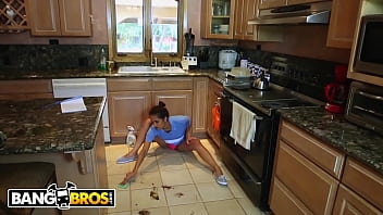 Preview 2 of Hot Kim Manhattan Big Ass Fucked - BANGBROS - Julia Ann Catches Step Son Perving On Latin Maid Abby Lee Brazil
