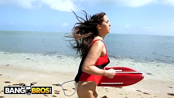 Preview 1 of Wwwslc Tubcom - BANGBROS - Big Booty Latin Lifeguard Valerie Kay Rescules Charlie Mac By Giving His Big Black Cock CPR