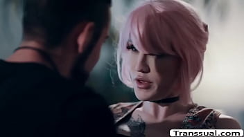 Preview 2 of Suneyleon Xxxxx - Pink haired TS lets stepbro fuck her ass