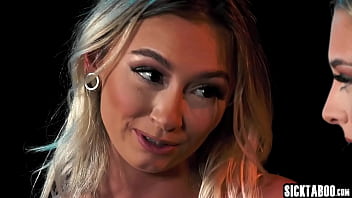 Preview 2 of Pregnet Hair - Kinky teen Lily Larimar licked musician stepsisters Chloe Temple wet pussy