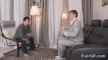 Preview 4 of 7 Minte - Indebted fella lets flirty mate to bang his exgf for hard cash