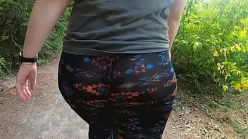 Preview 2 of Dick Tee - Mom Huge Ass See Thru Leggings Public Trail