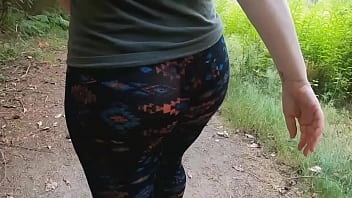 Preview 3 of Dick Tee - Mom Huge Ass See Thru Leggings Public Trail