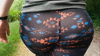 Preview 4 of Dick Tee - Mom Huge Ass See Thru Leggings Public Trail