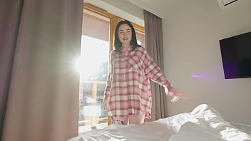 Preview 1 of Bizz Xxxvideo - A sexy girl with big tits burst through the balcony into my room and made me fuck her