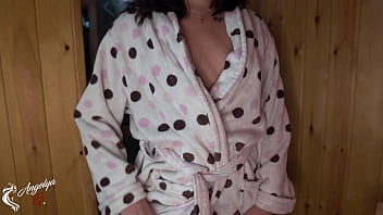 Preview 1 of Maly Girl 18 Year Sex Video - Sexy girl in a sauna in a solo decided to play with a dildo,  gorgeous ass shape - Twitter @GAngelya