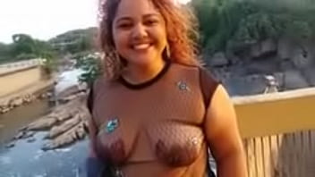 Preview 4 of Japanese Girl S - Mary esposa cadelona fazendo exibicionismo com camisa transparente em local p&uacute_blico,  as tetas totalmente vis&iacute_veis