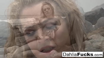 Preview 4 of Suck The Last Drop - Hot Dahlia gets naughty and squirts all over the beach