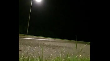 Preview 1 of Fail Anal Real Virgin - Outdoor night masturbation under street light