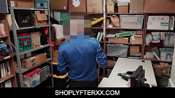 Preview 2 of Bijou To - Small Asian teen caught shoplifting and fucked hard by Mall cop - Aurora Winters