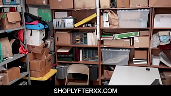 Preview 1 of Napsu Kuda - Hot redhead teen shoplifter gets penetraded by Officer - April Reid