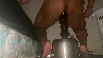 Preview 1 of Milk And Sperm Of Sunny Leon - Stretching my asshole on the &ldquo_4 Stage Rocket&rdquo_ dildo