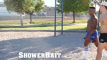 Preview 1 of Madyln Marie Black - ShowerBait Interracial Rough Shower Fucking