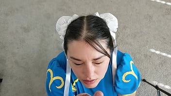 Preview 4 of Gay Anal Train - Halloween - Chun Li is and must now suck dick and get covered in cum as punishment