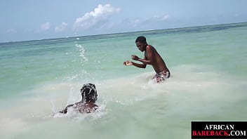 Preview 1 of Handjob Cumshot Twice - Bareback loving Nubian twink enjoys sex until cumshot