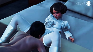 Preview 1 of Family Gurup - 3D Hentai Princesa Leia com bunda grande fodendo gostoso