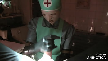 Preview 1 of Pinay Sheryl Rivera - Rubbernurse Agnes - grey rubber nurse dress - sensual blowjob and prostate massage - pegging - finally the shortest anal fist fuck ever to achieve a cum event