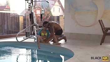Preview 2 of Mia Khalifa Fucks A Nerdy Tube - BLACK4K. Muscular black man lured into unplanned sex with slim hottie