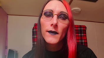 Preview 1 of Leather Handjob Fast Pussies - Goth tranny oils her feet and jerks her big cock