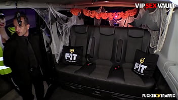 Preview 1 of Dese Aunty Boose - VIPSEXVAULT - (Jasmine Jae,  George Uhl) - Naughty Halloween Sexy Police Woman Fucks With Taxi Driver