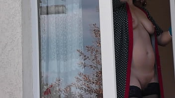 Preview 4 of I Am An Asshole Mp3 - Public nudity. Driver car taxi  saw naked Milf in stockings without panties,  which washes apartment window
